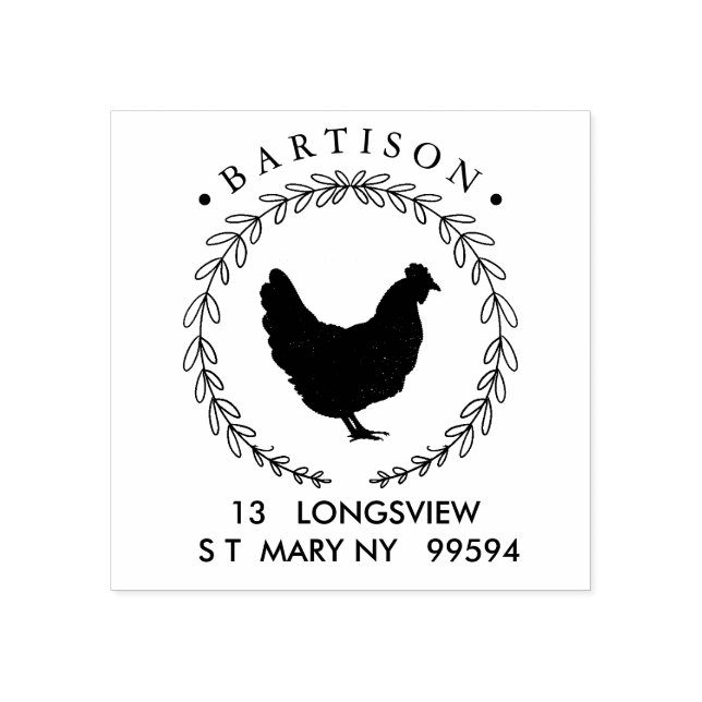 Chicken hen eggs business  ADDRESS Rubber Stamp (Imprint)