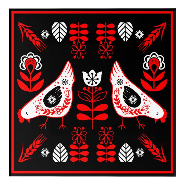 Chicken Hen Folk Art (Front)