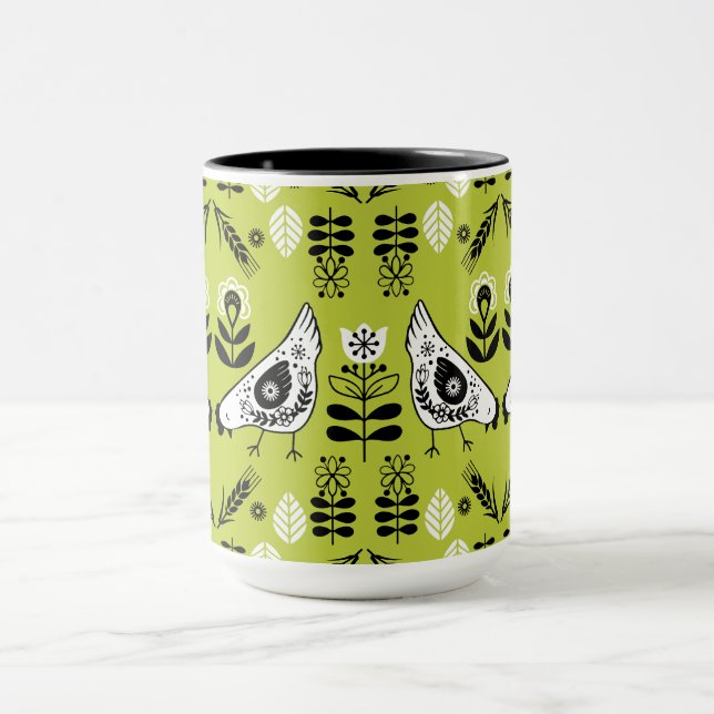 Chicken Hen Folk Art Mug (Center)