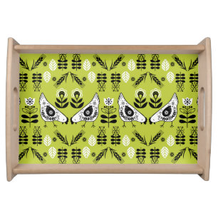 Chicken Hen Folk Art Serving Tray
