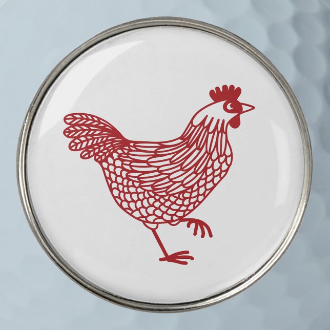 Chicken Hen Golf Ball Marker (Chicken hen poultry golf ball marker)