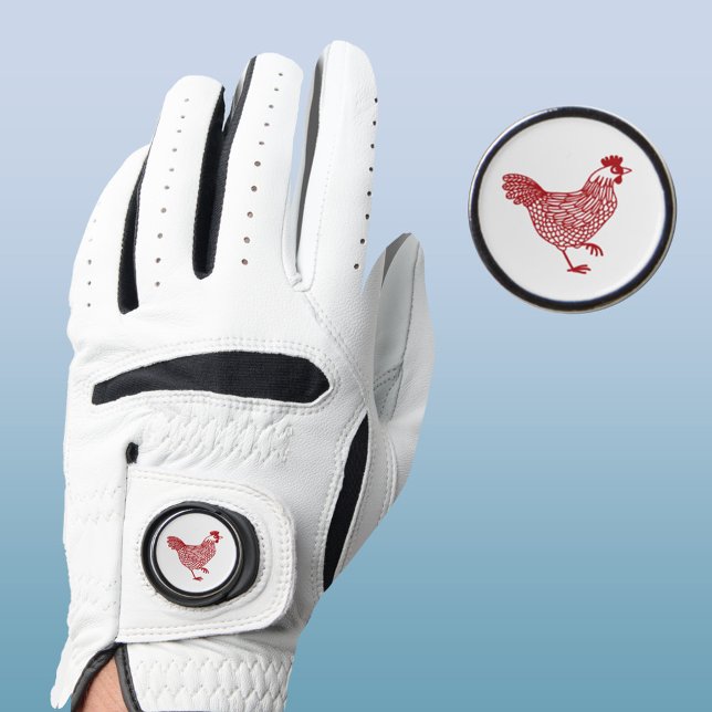 Chicken Hen Golf Glove (Chicken hen poultry golf glove with marker)
