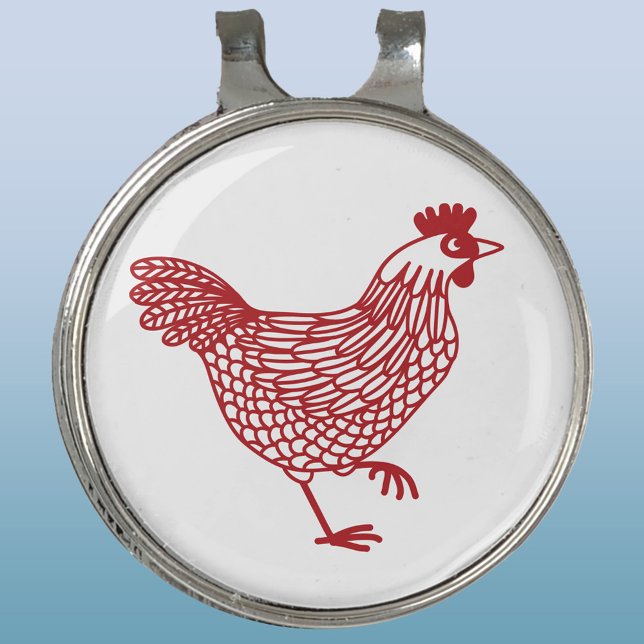 Chicken Hen Golf Hat Clip (Chicken hen poultry golf hat clip)