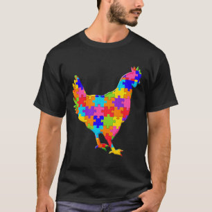 Chicken Hen Jigsaw Autism Puzzle T-Shirt