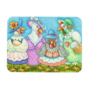 CHICKEN HEN PARTY, COUNTRY FEATHERED FRIENDS Funny Magnet