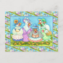 CHICKEN HEN PARTY, COUNTRY FEATHERED FRIENDS Funny Postcard