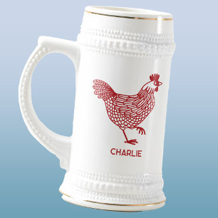 Chicken Hen Personalized Beer Stein