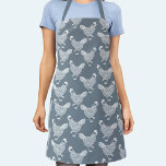 Chicken Hen Poultry Apron<br><div class="desc">A dusty blue gray and white hen design for chicken and poultry lovers,  farmers,  small holders and chicken whisperers.  Original art by Nic Squirrell.</div>