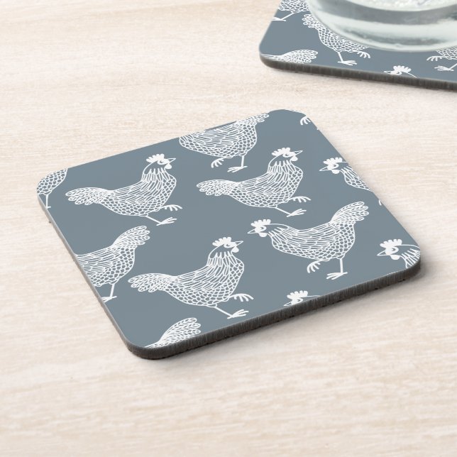 Chicken Hen Poultry Beverage Coaster (Left Side)