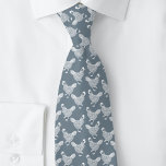 Chicken Hen Poultry Neck Tie<br><div class="desc">A dusty blue gray and white hen design for chicken and poultry lovers,  farmers,  small holders and chicken whisperers.  Original art by Nic Squirrell.</div>