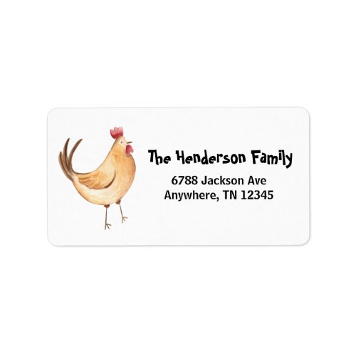 Chicken Hen Return Address Labels