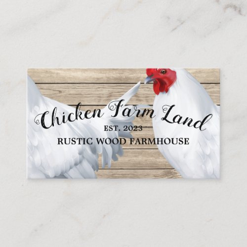 Chicken Hen Rustic Organic Egg Farm Business Card