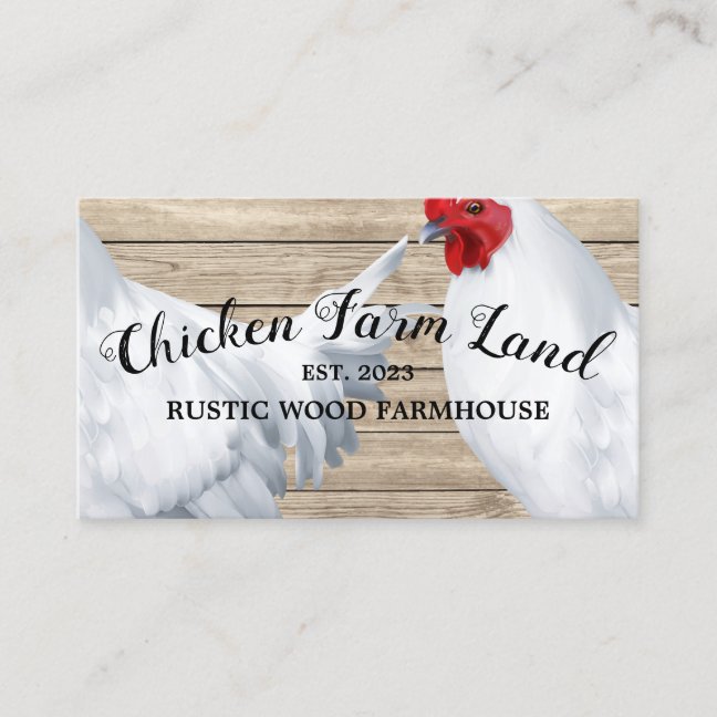 Chicken Hen Rustic Organic Egg Farm Business Card