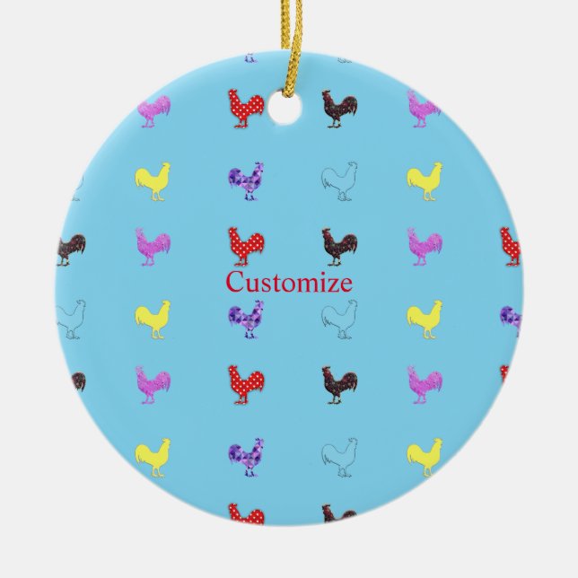 Chicken Hens  Thunder_Cove  Ceramic Ornament (Front)