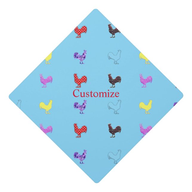 Chicken Hens Thunder_Cove Graduation Cap Topper (Front)