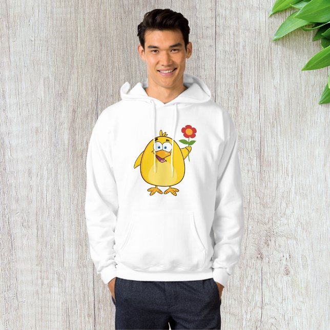 Chicken Holding A Flower Mens Hoodie (Creator Uploaded)