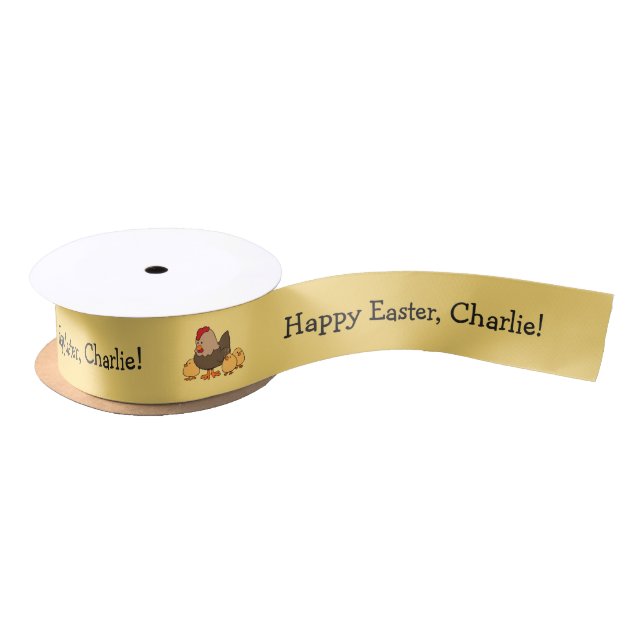 Chicken illustration custom text ribbon (Spool)
