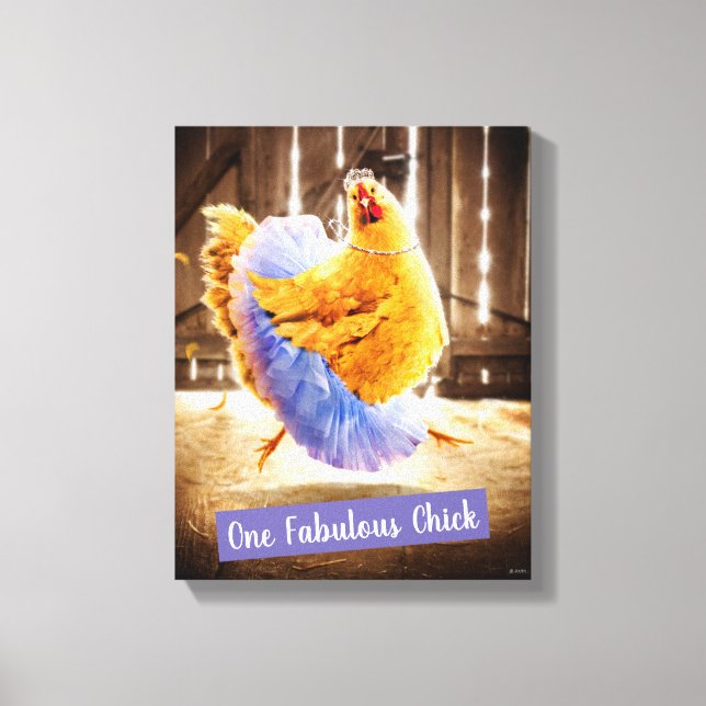 Chicken in a Tutu Canvas Print (Front)
