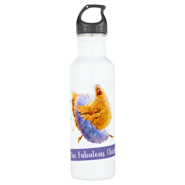 Chicken in a Tutu Stainless Steel Water Bottle (Front)