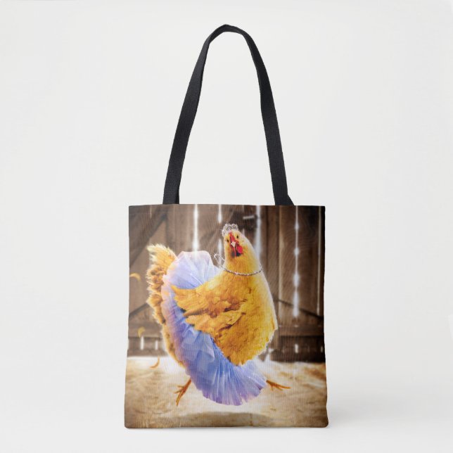Chicken in a Tutu Tote Bag (Front)