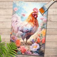Chicken in Flowers 3 Decoupage Paper