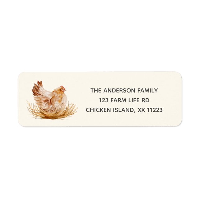Chicken in nest return address Label (Front)