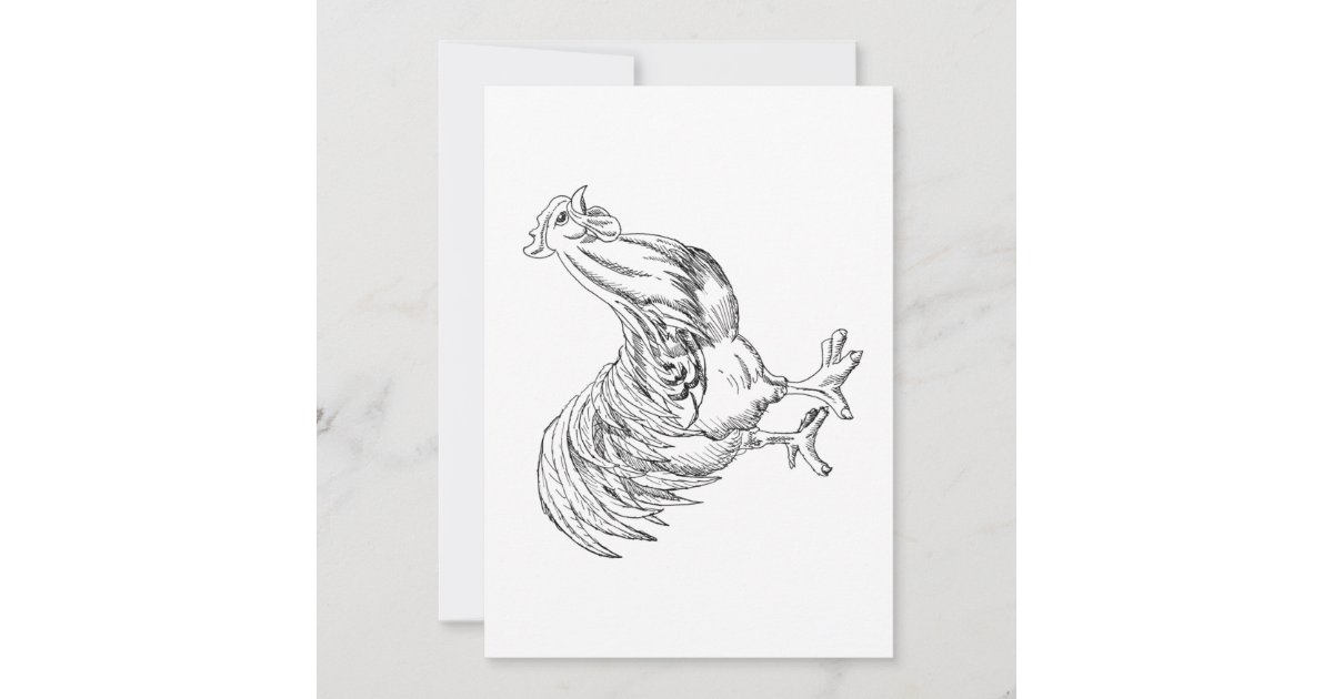 Chicken Shadow Ink Chicken in Pen & Ink Invitation | Zazzle