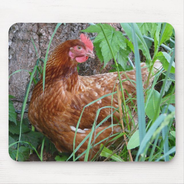Chicken in the Grass Mousepad (Front)