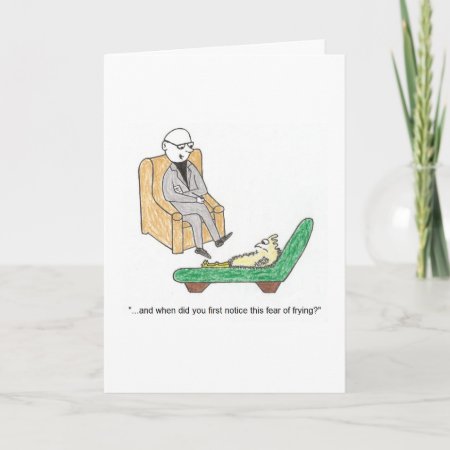 Chicken In Therapy Cartoon Birthday Card
