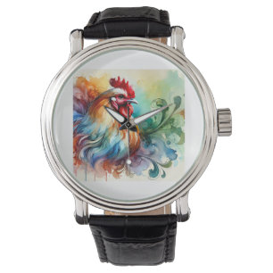 Chicken in Watercolor 130724AREF120 - Watercolor Watch