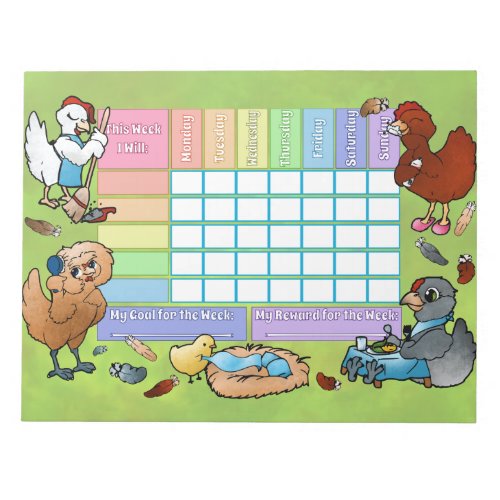 Chicken Incentive Weekly Goal Note Pad
