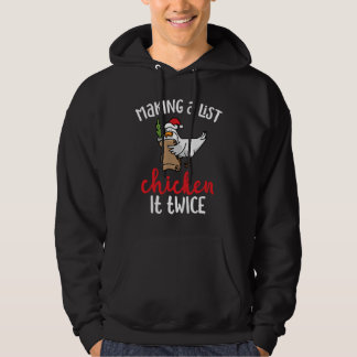 Chicken It Twice Chicken Christmas Design Hoodie