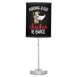 Chicken It Twice Funny Chicken Christmas Design Table Lamp