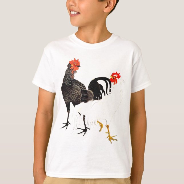 Chicken Jakuchu ITO: A Japanese style painting T-Shirt (Front)