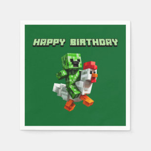 Chicken Jockey Funny Gaming Block Party Napkins