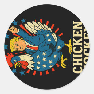 Chicken Jockey Trump Funny Meme 1 Classic Round Sticker