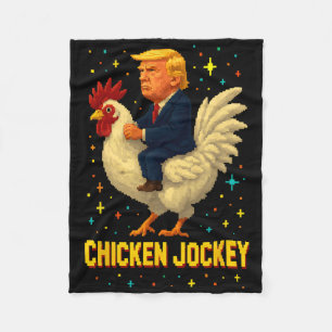 Chicken Jockey Trump Funny Meme 2 Fleece Blanket