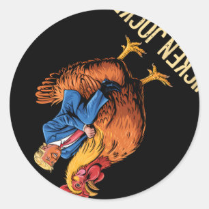 Chicken Jockey Trump Funny Meme 3 Classic Round Sticker