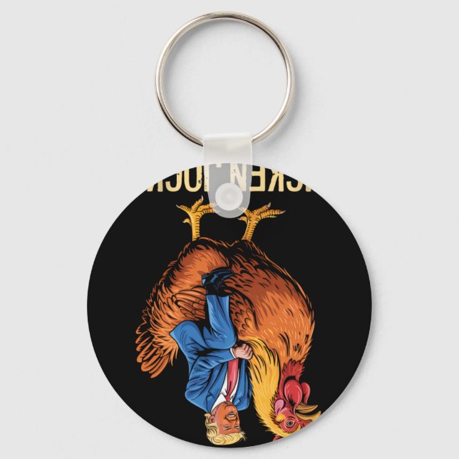 Chicken Jockey Trump Funny Meme 3  Keychain (Front)