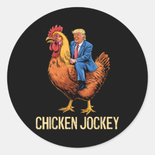Chicken Jockey Trump Funny Meme 5 Classic Round Sticker