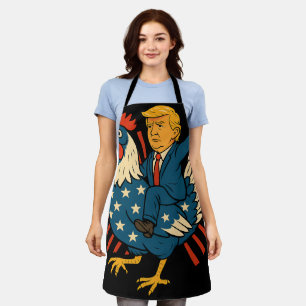 Chicken Jockey Trump Funny Meme Apron