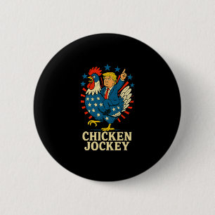 Chicken Jockey Trump Funny Meme Button