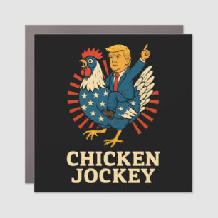 Chicken Jockey Trump Funny Meme Car Magnet