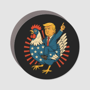 Chicken Jockey Trump Funny Meme Car Magnet