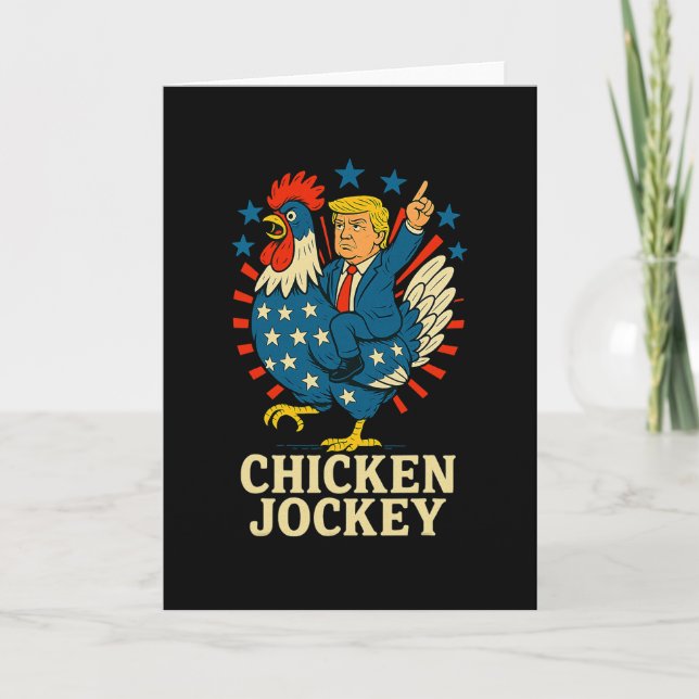 Chicken Jockey Trump Funny Meme  Card (Front)