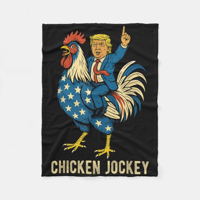 Chicken Jockey Trump Funny Meme  Fleece Blanket (Front)