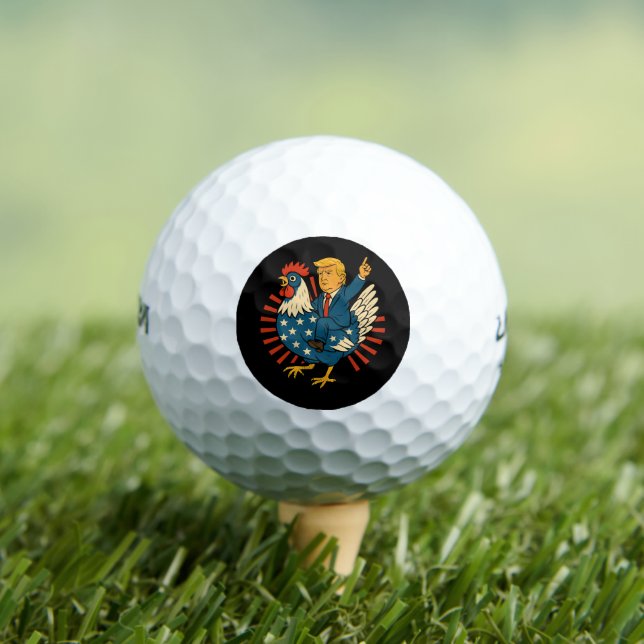 Chicken Jockey Trump Funny Meme Golf Balls (Insitu Tee)