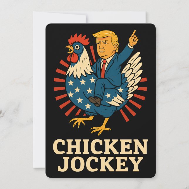 Chicken Jockey Trump Funny Meme Invitation (Front)
