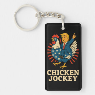 Chicken Jockey Trump Funny Meme Keychain