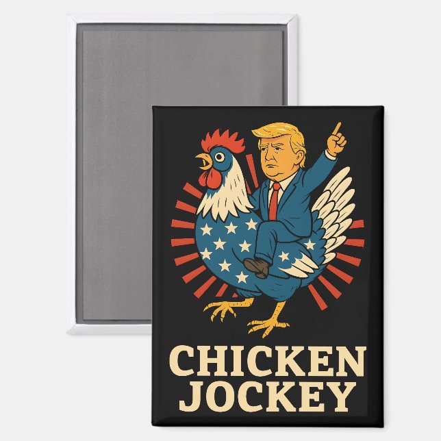Chicken Jockey Trump Funny Meme Magnet (Front/Back)